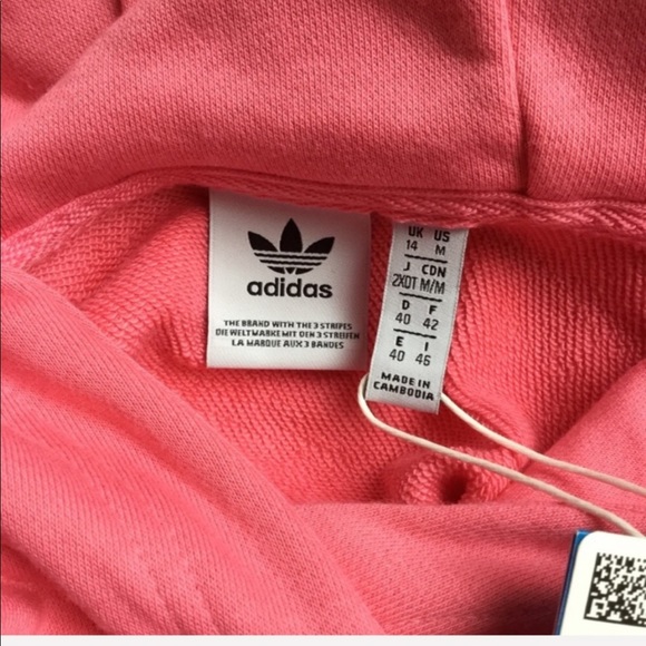 NWT ADIDAS Originals Crop Pink Hoodie - Picture 8 of 8